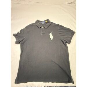 Polo Ralph Lauren Men's Black Custom Slim Fit Short Sleeve Polo Shirt XL